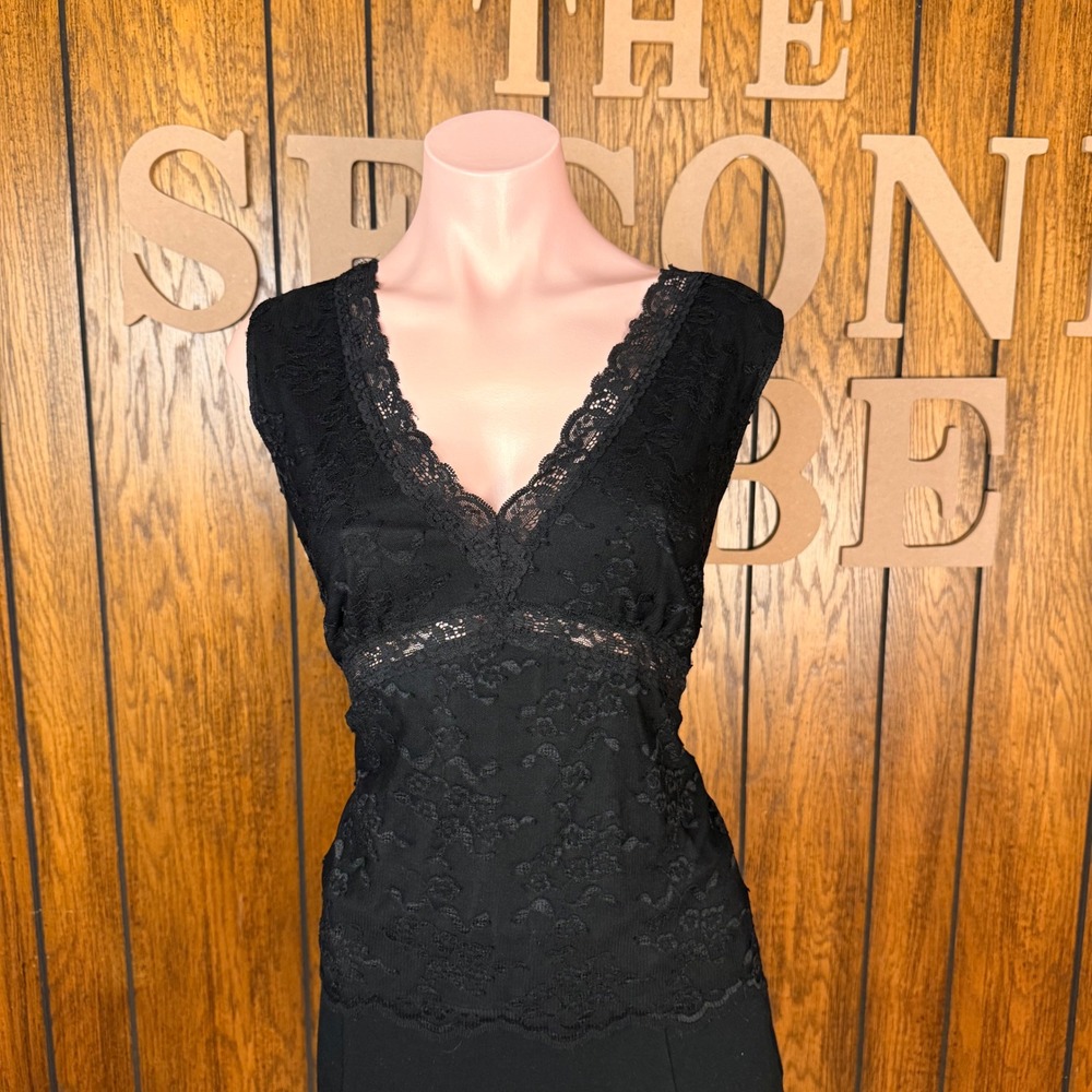 Worthington Lace Tank Top Womens XL Black Whimsigoth Grunge Indie Sleaze Blouse